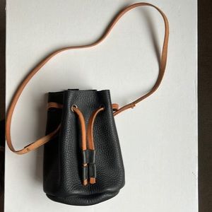 Black Leather Bucket Bag NWOT